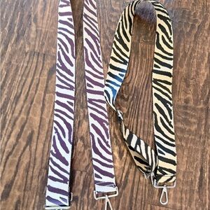 Zebra Print Adjustable Bag Straps**Purple & Black stripes